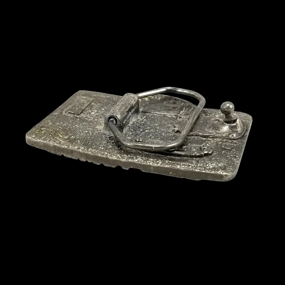1995 Craftsman Eat My Dust‎ Belt Buckle Sears Circular Saw Pewter USA Made